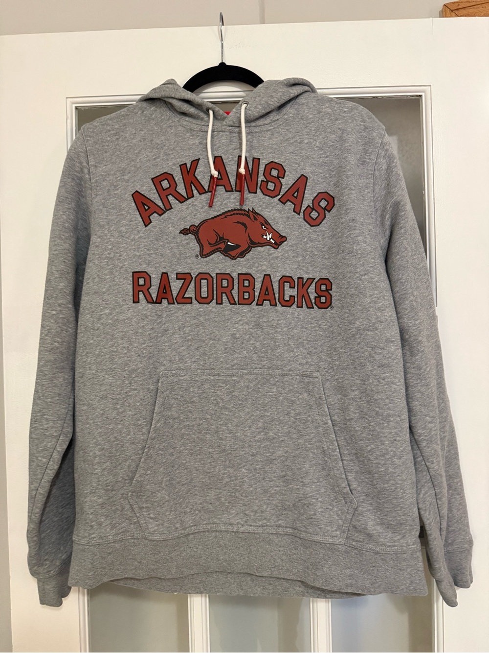 Nike Gray Arkansas Razorbacks Hoodie with Red Logo